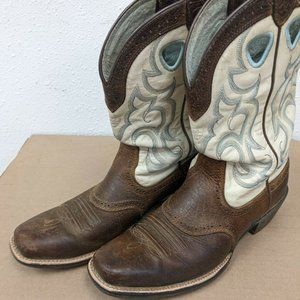 Ariat Ladies Earth Rawhide Dark Brown Western Boots 10006885 SIZE 9 B